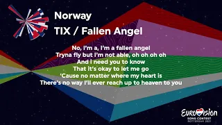 TIX - Fallen Angel (Norway) Eurovision 2021 Lyrics