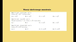 Wyrażenia algebraiczne i wzory skróconego mnożenia / zadania maturalne