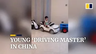 Four-year-old boy in China shows off incredible parallel parking skills with toy car