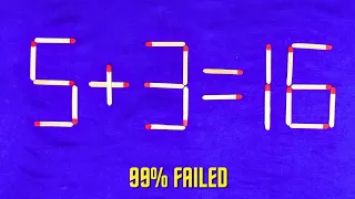 Move only 1 Stick To Make Equation Correct-Matchstick Puzzle ✓✓