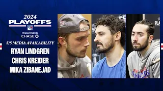 NYR vs CAR: Lindgren, Kreider & Zibanejad Postgame Availability | May 5, 2024