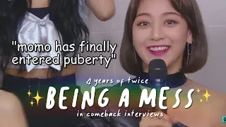 4 years of twice being a mess in comeback interviews
