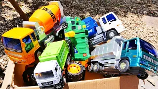 Garbage Truck & Various Dump Truck Model Collection Review & Drive A Steep Hill !!