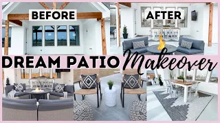 DREAM PATIO MAKEOVER BEFORE & AFTER | MODERN FARMHOUSE PATIO TRANSFORMATION | EXTREME PATIO MAKEOVER