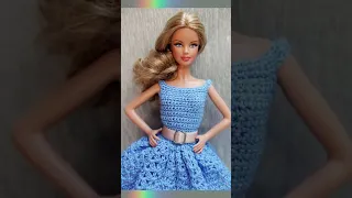 How to crochet barbie doll dress #crochetaddict #barbie #barbiedoll