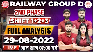 RRC GROUP D (2nd Phase) EXAM ANALYSIS | 29 AUG (SHIFT 1, 2 & 3) PAPER ANALYSIS | GROUP D ANALYSIS