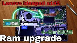 Lenovo IdeaPad s145 Ram Upgrade | How to upgrade Ram on laptop | Crucial 8GB DDR4-2400 SODIMM