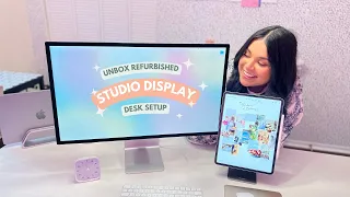 🖥️ Apple Studio Display Unboxing - Desk Setup - Shopping Apple Certified Refurbished 👩🏻‍💻 🤯