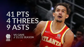 Trae Young 41 pts 4 threes 9 asts vs Cavs 21/22 season