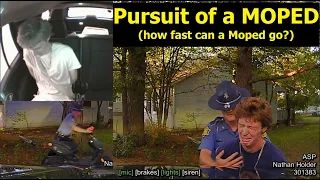 Arkansas State Police PURSUIT of a MOPED - tried driving through a backyard and then crocodile tears