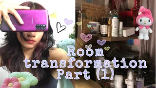 (VLOG)part :1) room transformation/study room to bed room⭐️