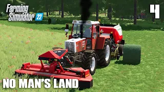 MOWING AROUND THE FARM FOR SILAGE BALES | No Man's Land | FS22 Timelapse | Ep4