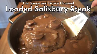 Loaded Salisbury Steak Recipe | Salisbury Steak | Mushroom and Onion Gravy | Hamburger Steak