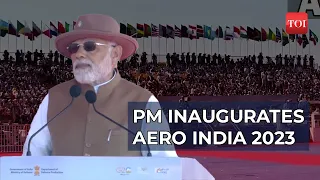 PM Modi inaugurates Aero India 2023 in Bengaluru | PM Modi Live | Aero India Show Begins