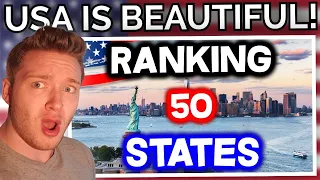 Swedish Dude Reacts to All 50 STATES in AMERICA Ranked WORST to BEST