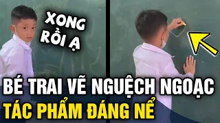 Bé trai 8 tuổi cầm phấn 'VẼ NGUỆCH NGOẠC' ít phút sau dân mạng 'TRÒN MẮT' nhìn kết quả | Tin 3 Phút