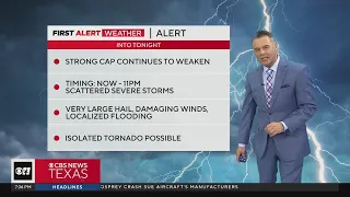 Scattered severe storms continue in North Texas