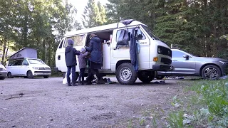 Frei stehen in Norwegen, kein Problem mit unserem VW T3 Syncro