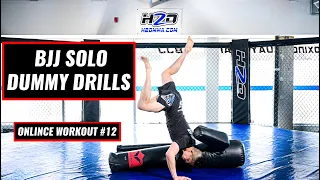 BJJ SOLO DUMMY DRILLS / HEAVY BAG / GRAPPLING WORKOUT / GUARD PASSING & SUBMISSIONS