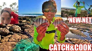 |I BOUGHT A NEW THROW NET| THROWNET HAWAII| CATCH AND COOK| LOTS OF ACTION|