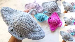 Crochet Plush Stingray!! Free Amigurumi Pattern -NO SEW -Beginners friendly