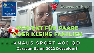 KNAUS Sport 400 QD 2023 - DER Kleinste aus der Reihe von KNAUS Sport - Caravan Salon 2022 Düsseldorf