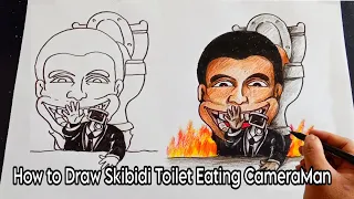 How to Draw Skibidi Toilet Eating CameraMan @DaFuqBoom #skibiditoilet