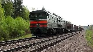 2ТЭ10МК-3570 (БЧ, ТЧ-16 Витебск) с чётным грузовым поездом