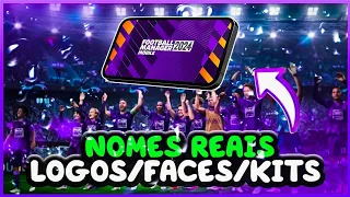 NOMES REAIS/LOGOS/FACES/KITS NO FOOTBALL MANAGER 2024 MOBILE 📲✅