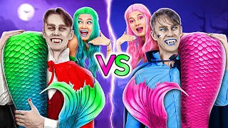 Desafio de uma única cor! Vampiro vs Sereia | Quem será o vencedor