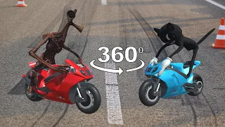 Sirenhead 360 VR Video Film 14 - Cartoon Cat racing || Funny Horror Animation ||