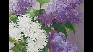 Букет сирени. Живопись маслом. Часть 1. Oil painting. Lilac.