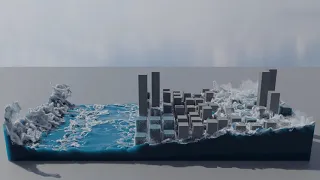 Tsunami Fluid Sim | BLENDER ANIMATION