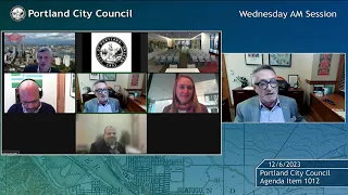 Portland City Council Meeting AM Session 12/06/23