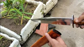 knife making - Making pinewood sheath for Bowie knife.