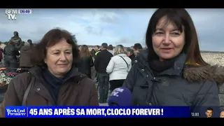 Les fans de Claude François réunis sur sa tombe, 45 ans après sa mort. BFMTV mars 2023.