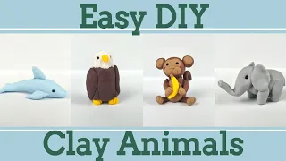 Easy Clay Animals for Beginners #7│4 in 1 Polymer Clay Tutorial