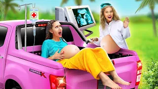 Building Secret Room in a Pickup for Pregnant Girls!