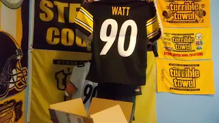 TJ Watt Pittsburgh Steelers Home Jersey Unboxing + Draft Hat