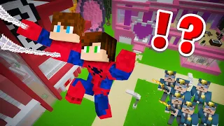 UCIEKAMY PRZED POLICJANTAMI JAKO SPIDERMANI w Minecraft!