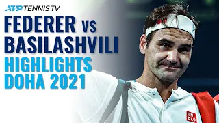 Roger Federer vs Nikoloz Basilashvili: Doha 2021 Tennis Highlights