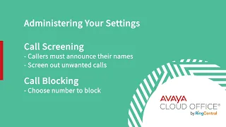 Avaya Cloud Office Demo Customizing User Settings