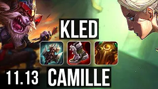 KLED vs CAMILLE (TOP) (DEFEAT) | 4.0M mastery, 3500+ games, 6 solo kills | KR Master | v11.13