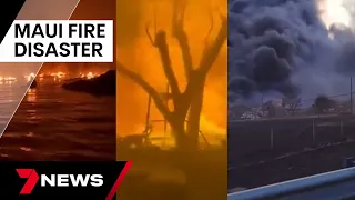 Maui wildfire videos show utter devastation of town of Lahaina | 7NEWS