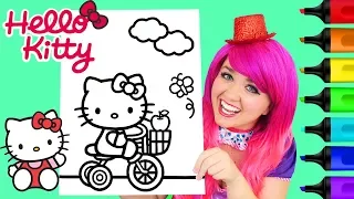 Coloring Hello Kitty Sanrio Coloring Book Page Prismacolor Colored Paint Markers | KiMMi THE CLOWN