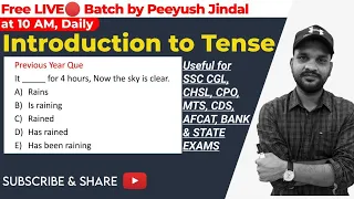 LIVE🔴 Class 1 Tense for Beginners | English Grammar for Punjab Govt Exams || Electric English