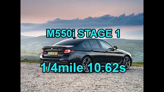 BMW G30 M550i 530HP STAGE1 1/4 Mile dragy 10.62s!