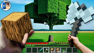 Minecraft in Real Life POV - REALISTIC TREE in Minecraft En LA Vida Real 創世神第一人稱真人版