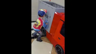 amazing kid driveable Mercedes truck