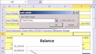 Excel Magic Trick 647: Dynamic Line Chart For Cash Balance using OFFSET function